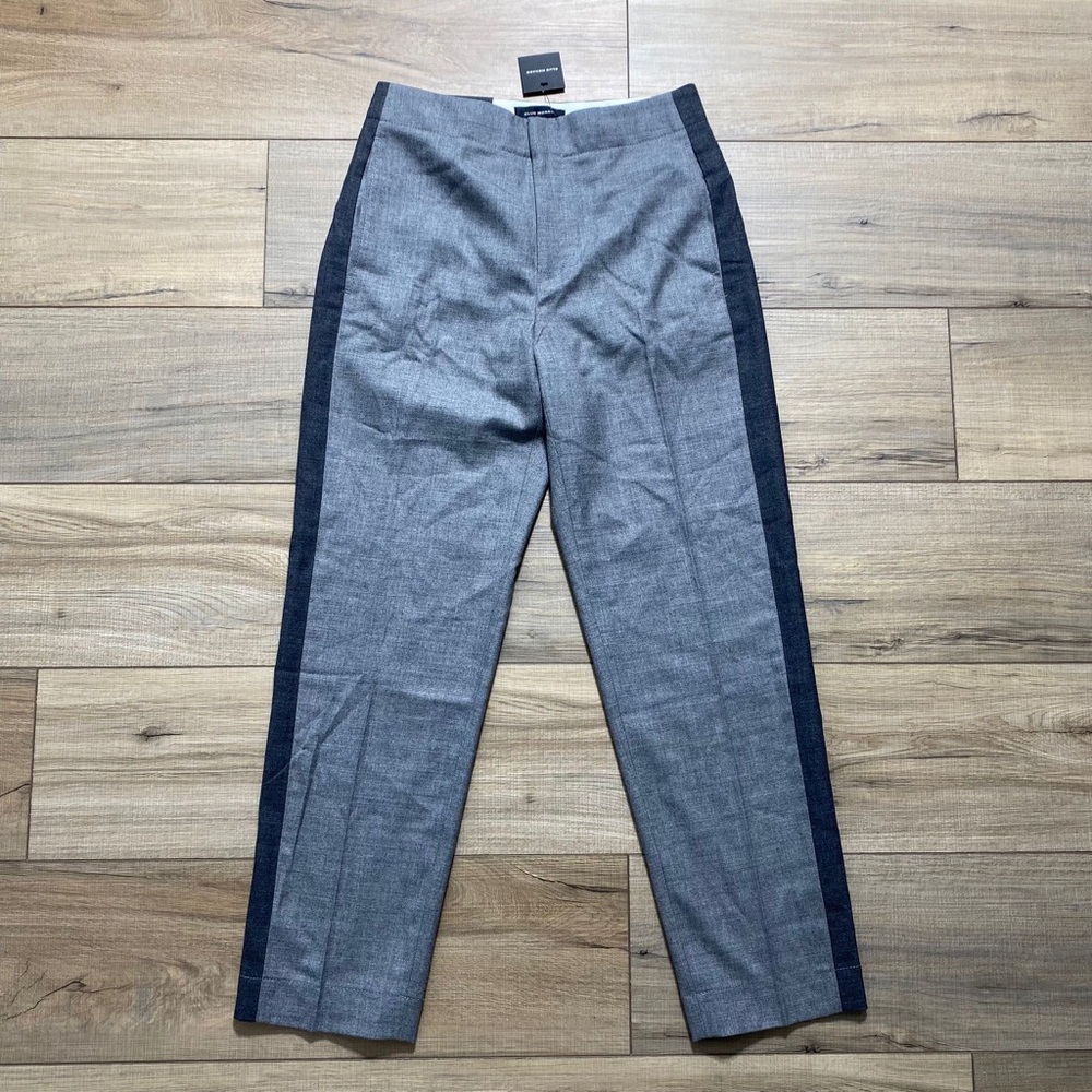 Club Monaco Gray Tuxedo-Stripe Wool Blend Pants